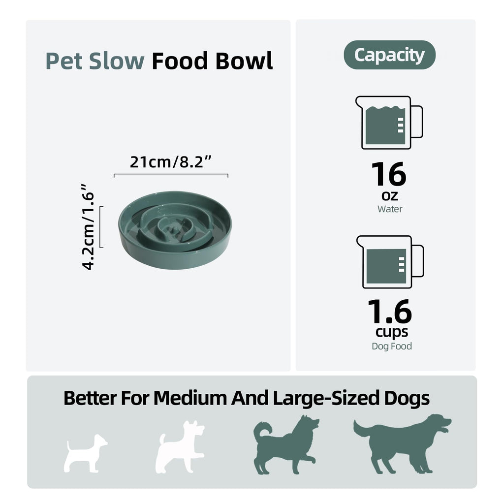 Havniva — Tazón Comedero Lento de Cerámica para Mascotas — Alimentación Pausada y Saludable para Perros y Gatos