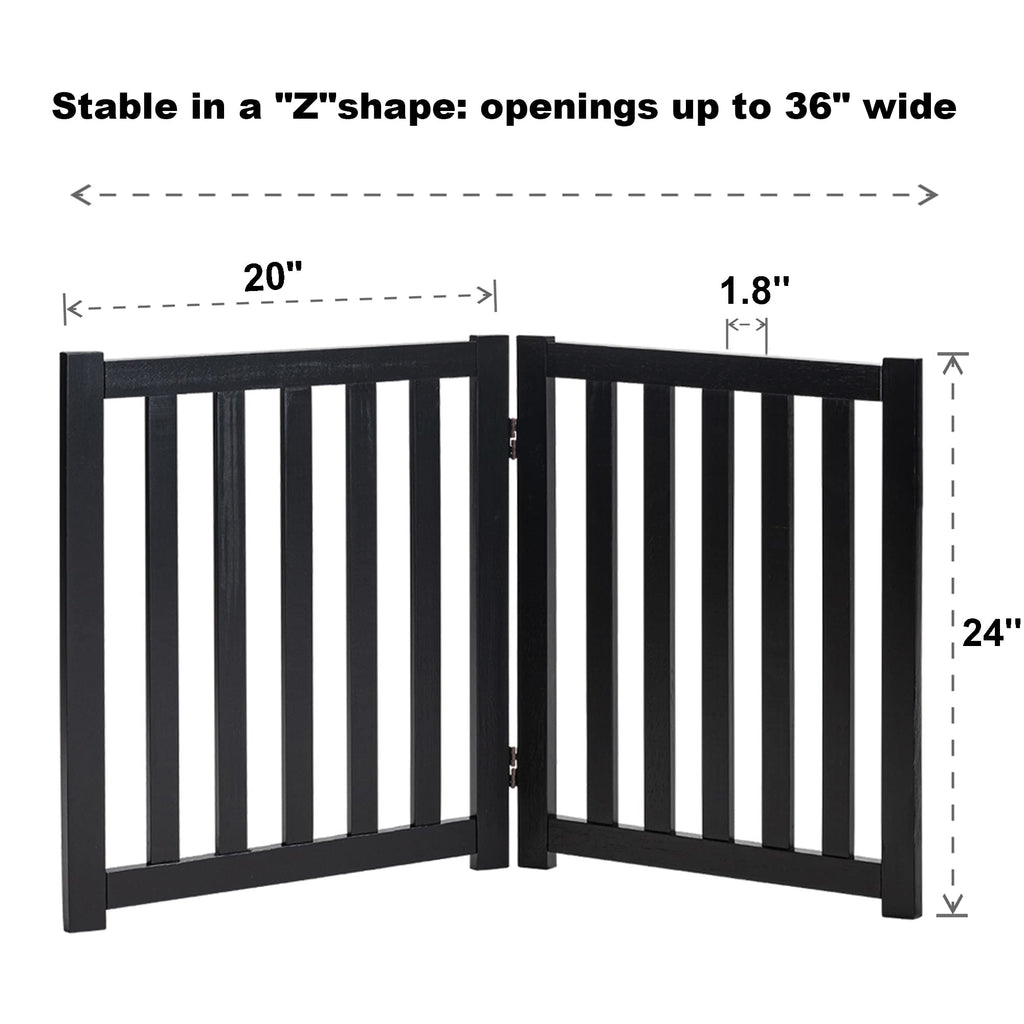 LZRS — Reja de Madera de Roble Plegable Independiente para Mascotas, Puerta de Seguridad Interior para Perros
