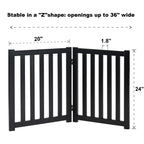 LZRS — Reja de Madera de Roble Plegable Independiente para Mascotas, Puerta de Seguridad Interior para Perros