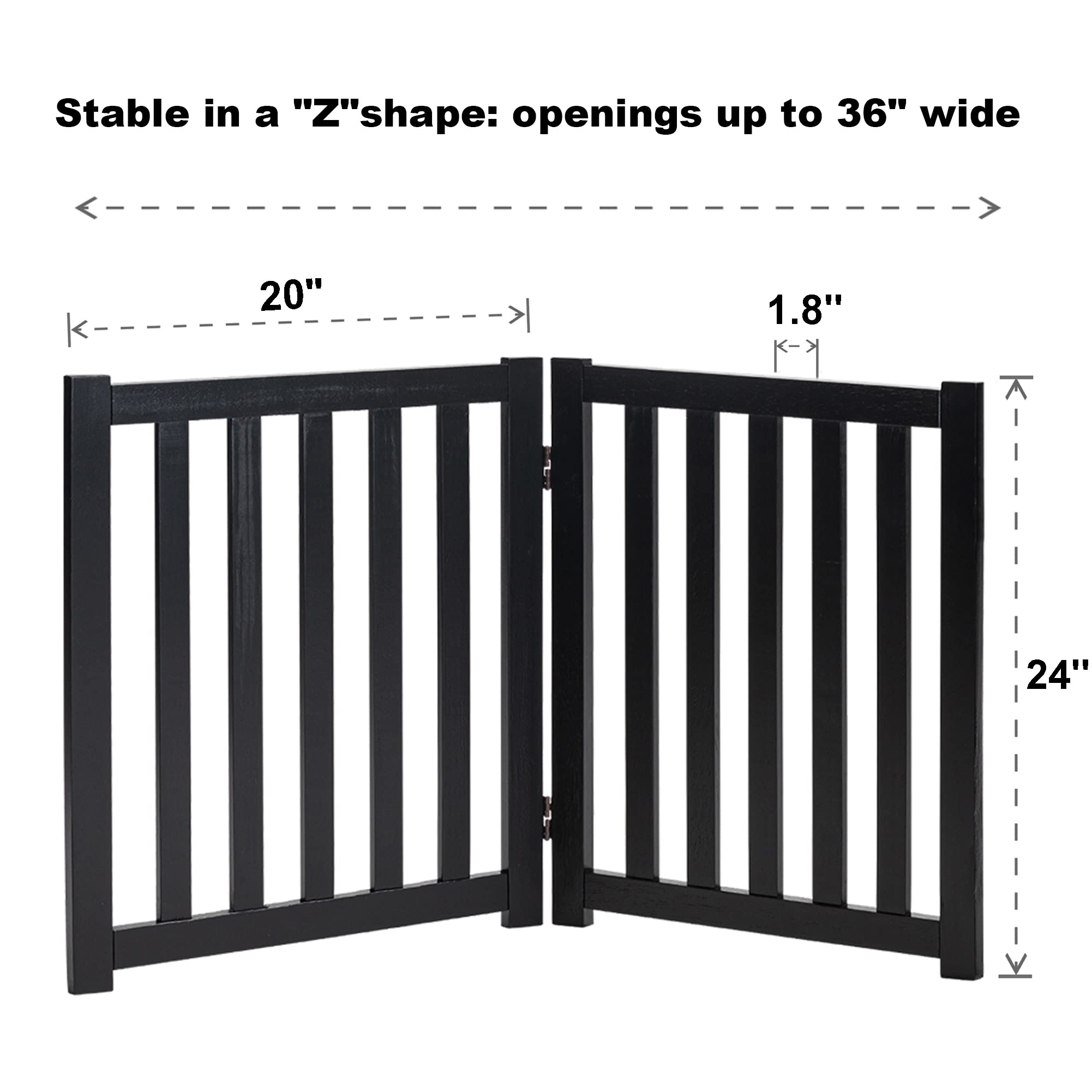 LZRS — Reja de Madera de Roble Plegable Independiente para Mascotas, Puerta de Seguridad Interior para Perros