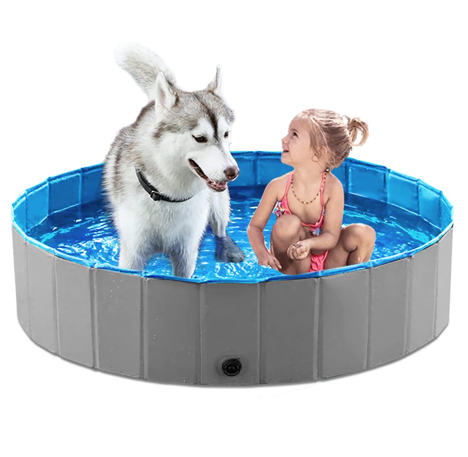 Jasonwell — Alberca Plegable y Portátil para Perros, Gatos y Niños | Tina de Baño Antiderrapante sin Inflado
