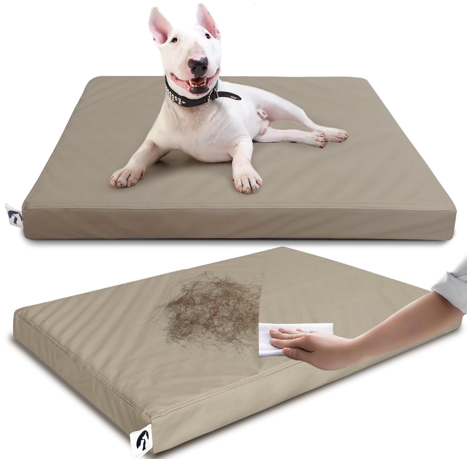 Cama Ortopédica de Piel con Memory Foam — Descanso Confortable para Perros Pequeños, Medianos y Grandes