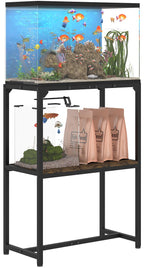 Mondazie — Mueble Soporte para Acuario de 2 Niveles con Estante para Accesorios, Resistente y Robusto para Peceras