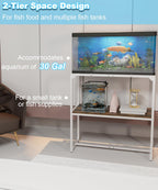 Mondazie — Mueble Soporte para Acuario de 2 Niveles con Estante para Accesorios, Resistente y Robusto para Peceras