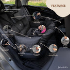 Jacko & Co — Asiento de Auto Premium para Perros Pequeños y Cachorros con Correa de Seguridad, Bolsillos de Almacenamiento y Funda Lavable a Máquina