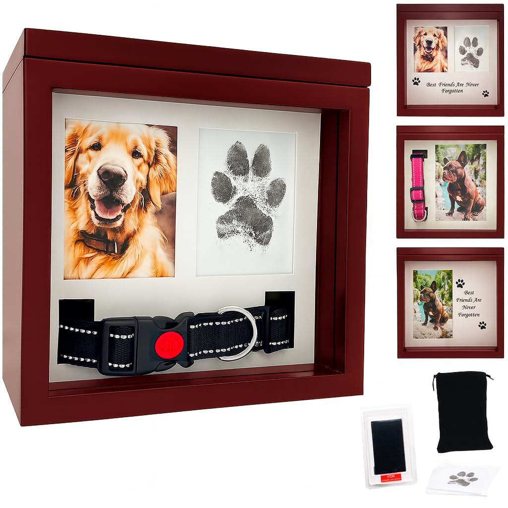 OtterPets — Urna Memorial para Cenizas de Mascotas con 4 Tipos de Exhibición, Kit de Huella y Bolsa de Franela para Perros y Gatos