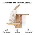 FUKUMARU — Repisas de Pared para Gatos, Plataformas Flotantes de Madera con Forma de Árbol para Trepar, Jugar y Descansar