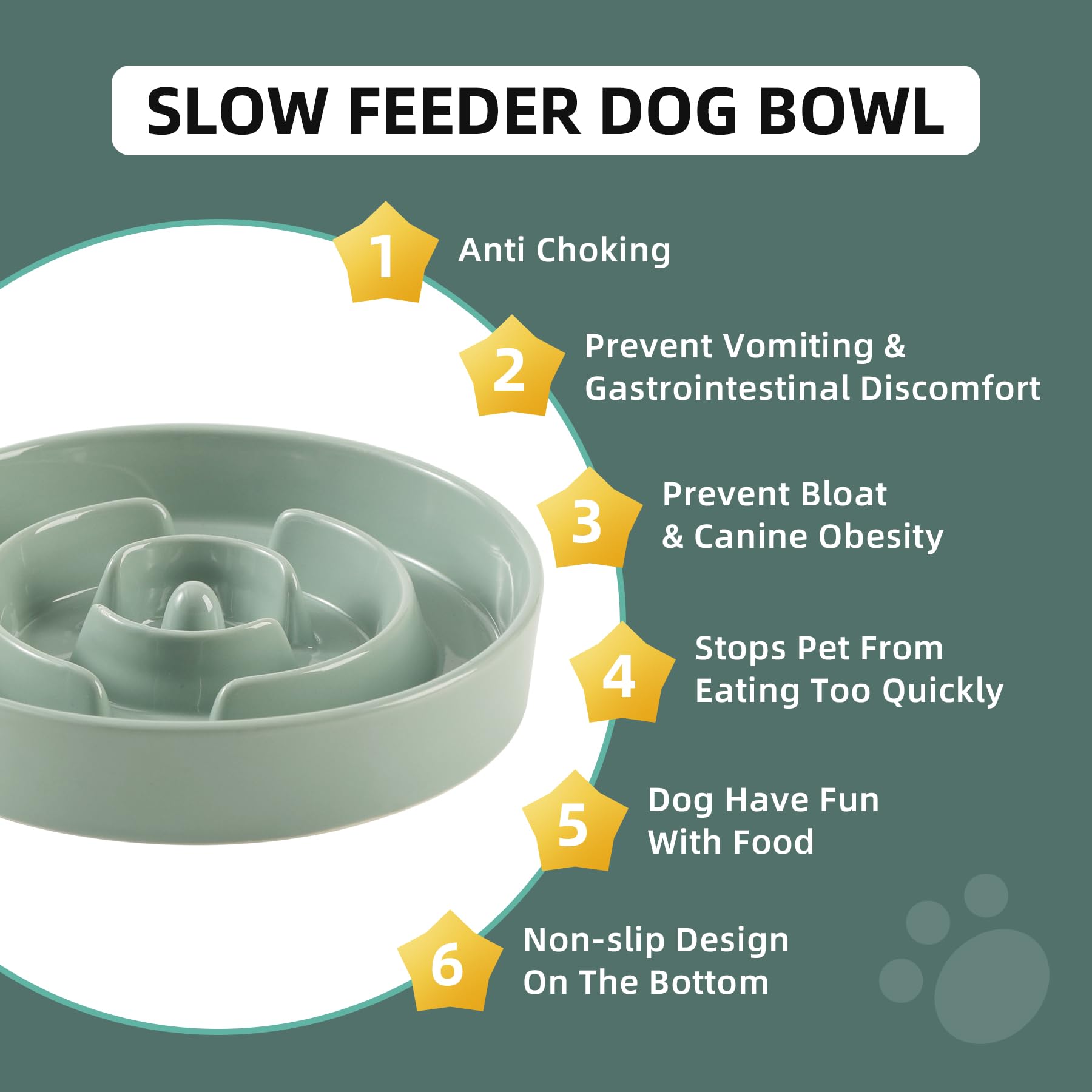 Havniva — Tazón Comedero Lento de Cerámica para Mascotas — Alimentación Pausada y Saludable para Perros y Gatos