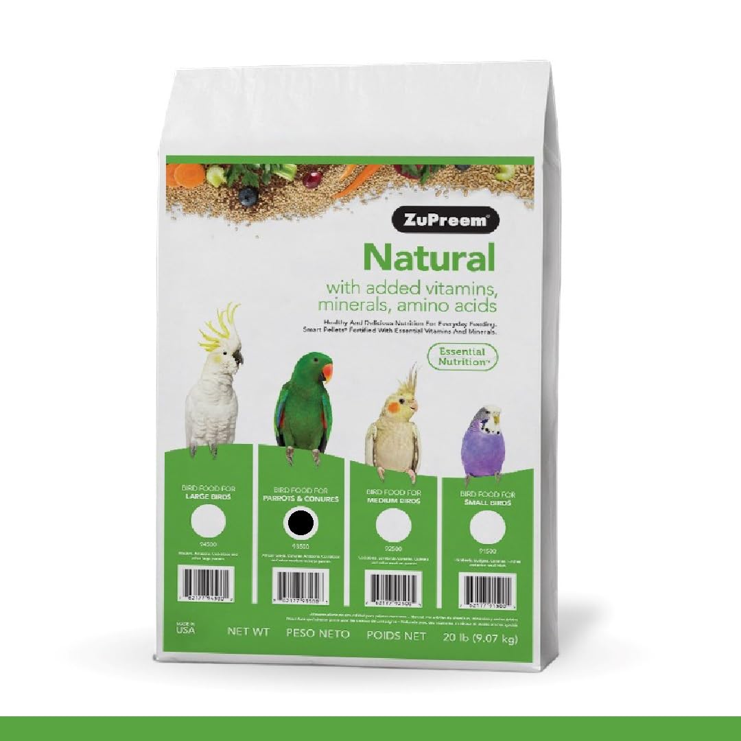 ZuPreem FruitBlend — Alimento en Pellets para Aves Medianas y Grandes (Loro, Conure, Caique, Gris Africano, Eclectus, Cacatúa Pequeña)