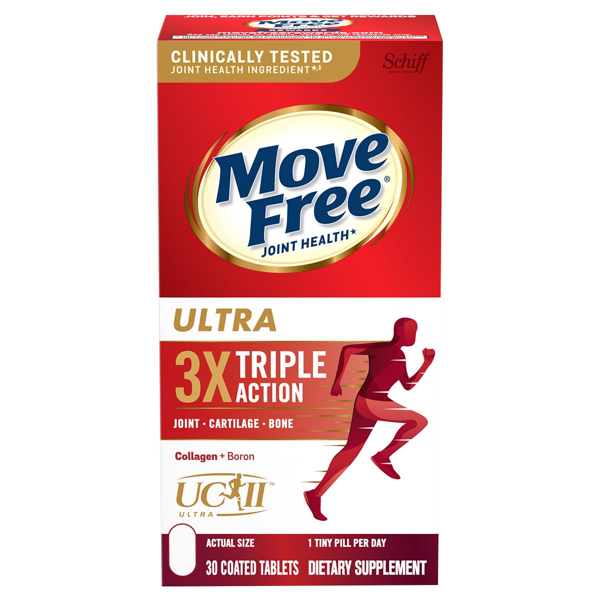 Move Free Ultra Triple Acción — Suplemento de Colágeno Tipo II para Soporte de Articulaciones, Cartílago y Huesos en Perros
