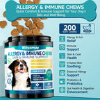 Gomitas para Alergias en Perros con Probióticos — 200 Masticables Suaves para Alivio de Picazón, Piel Sensible, Soporte Inmune y Salud Digestiva, Sabor Pollo