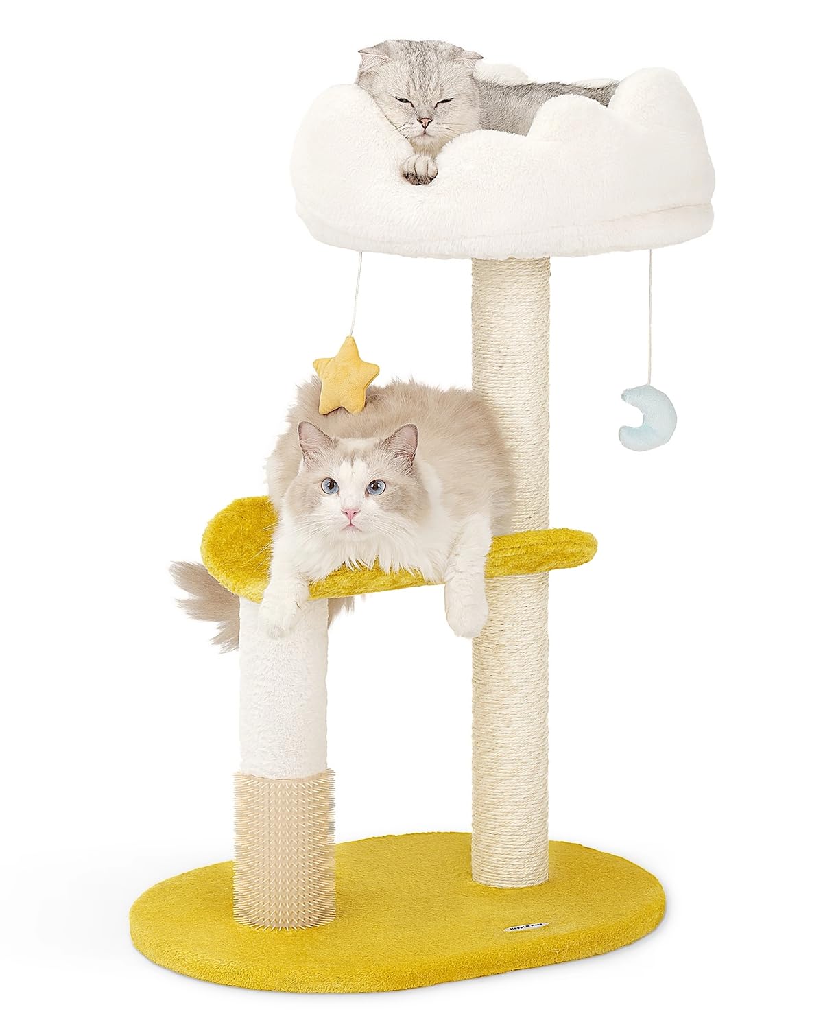 Happi N Pets Cloud — Torre Rascador con Cama, Percha y Juguetes para Gato