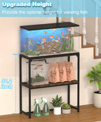 Mondazie — Mueble Soporte para Acuario de 2 Niveles con Estante para Accesorios, Resistente y Robusto para Peceras