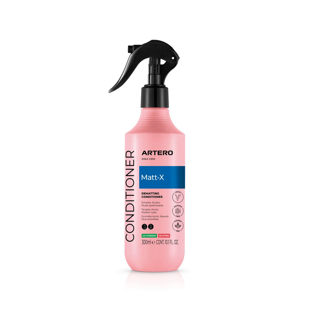Artero Matt-X — Spray Desmatador y Acondicionador Profesional para Perros y Gatos, Desenredante de Acción Rápida, Pelaje Suave y Brillante, 300 ml