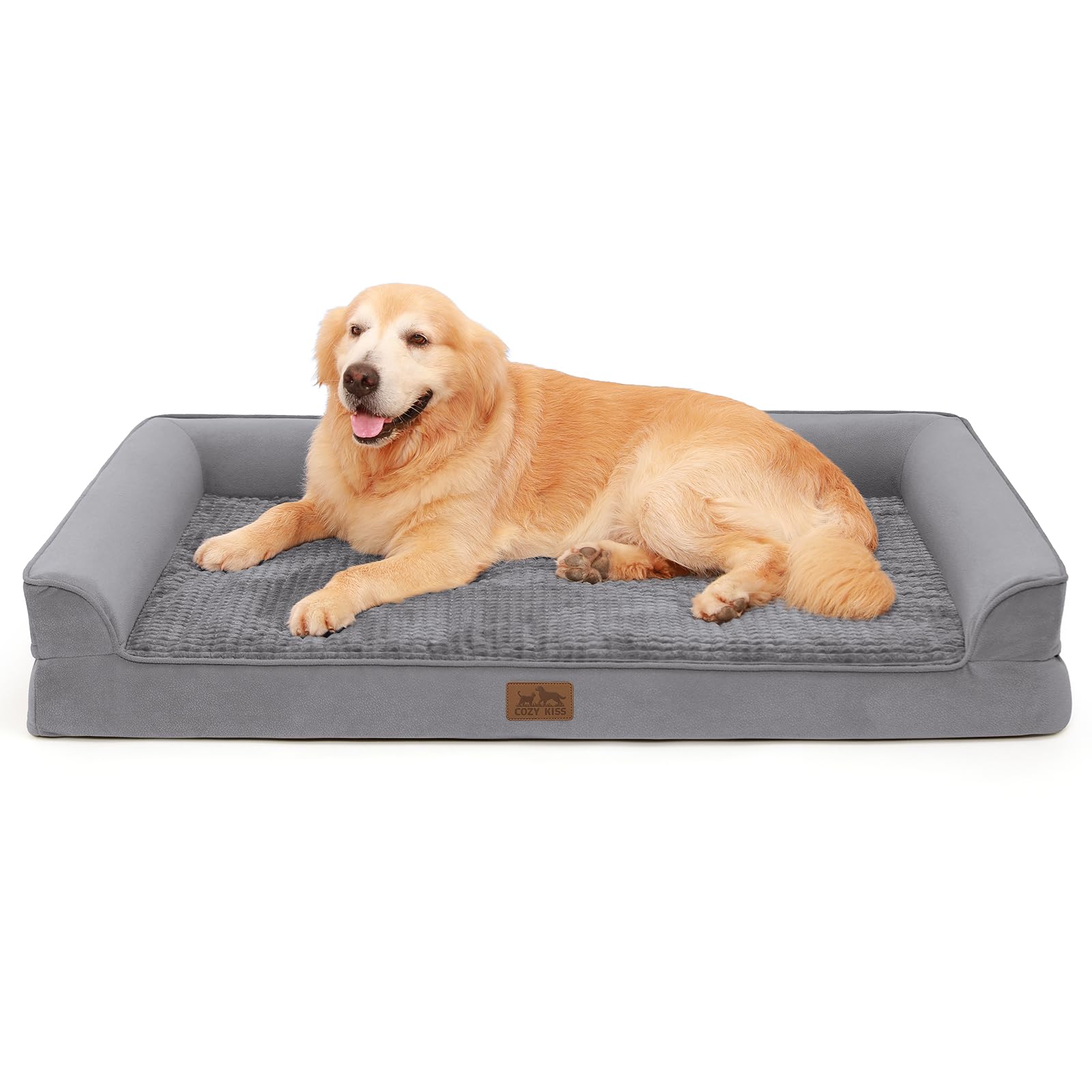 COZY KISS — Cama Ortopédica con Soporte en Espuma tipo Huevo y Bordes Acolchados en U para Perro