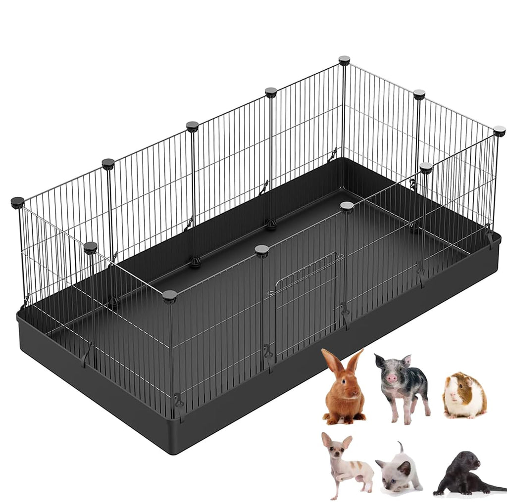 LANGXUN — Corral y Jaula Modular de Metal para Animales Pequeños, Conejos, Cobayos, Cachorros y Gatitos | Uso Interior y Exterior