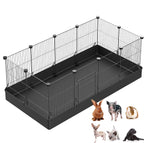 LANGXUN — Corral y Jaula Modular de Metal para Animales Pequeños, Conejos, Cobayos, Cachorros y Gatitos | Uso Interior y Exterior