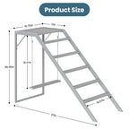 Estructura de Juego para Gallinas y Mascotas — Columpio, Escalera y Percha de Madera con Barras de Descanso para Gallinas, Conejos y Aves de Traspatio