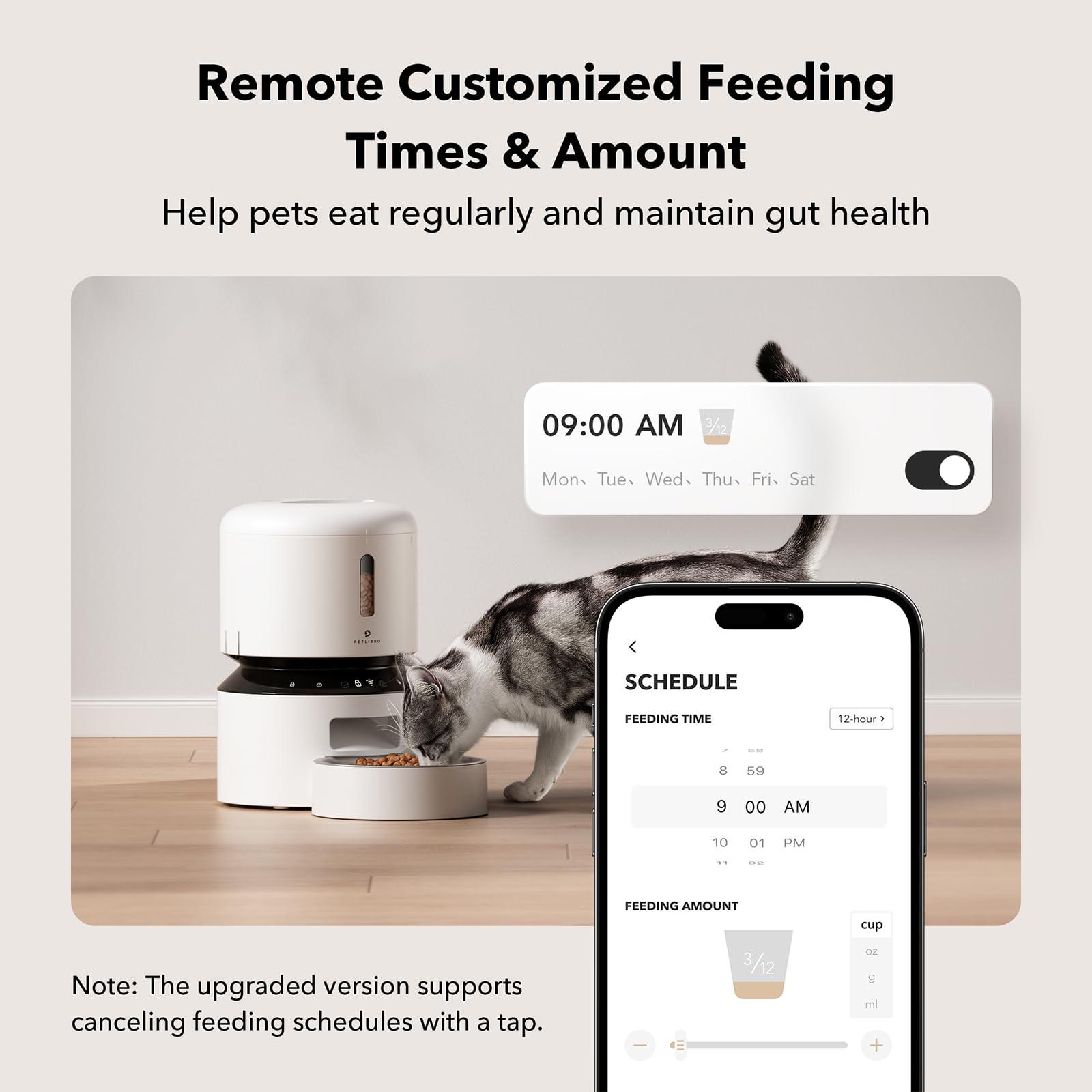 PETLIBRO — Comedero Automático WiFi 5G con Dispensador de Alimento para Gatos y Perros, 5L, hasta 10 Comidas por Día y Sensor de Alimento Bajo