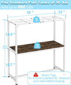 Mondazie — Mueble Soporte para Acuario de 2 Niveles con Estante para Accesorios, Resistente y Robusto para Peceras