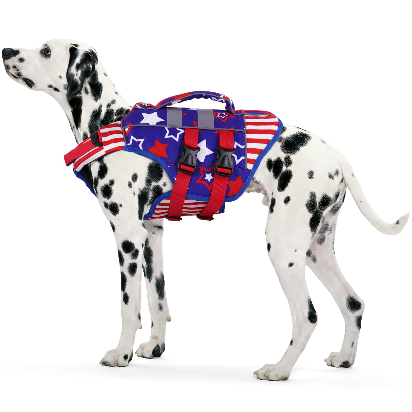 Kuoser — Chaleco Salvavidas Ajustable con Asa de Rescate y Reflectores para Perro