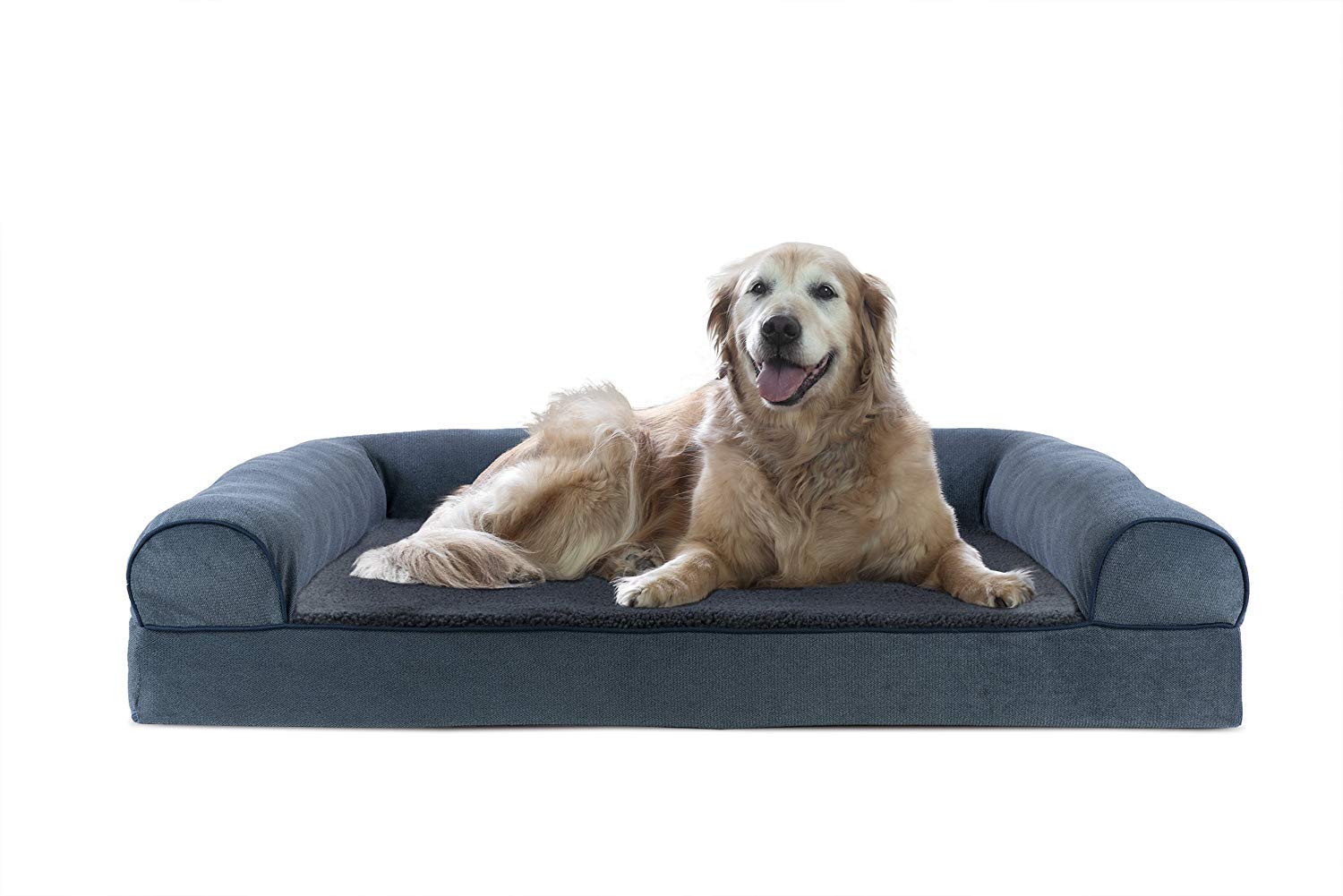 Furhaven Cooling Gel — Cama Ortopédica con Gel Refrescante, Bolsters Removibles y Cubierta Lavable para Perros Grandes
