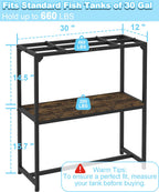 Mondazie — Mueble Soporte para Acuario de 2 Niveles con Estante para Accesorios, Resistente y Robusto para Peceras
