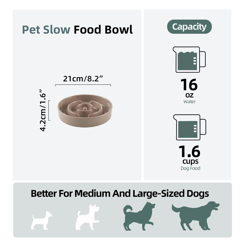 Havniva — Tazón Comedero Lento de Cerámica para Mascotas — Alimentación Pausada y Saludable para Perros y Gatos