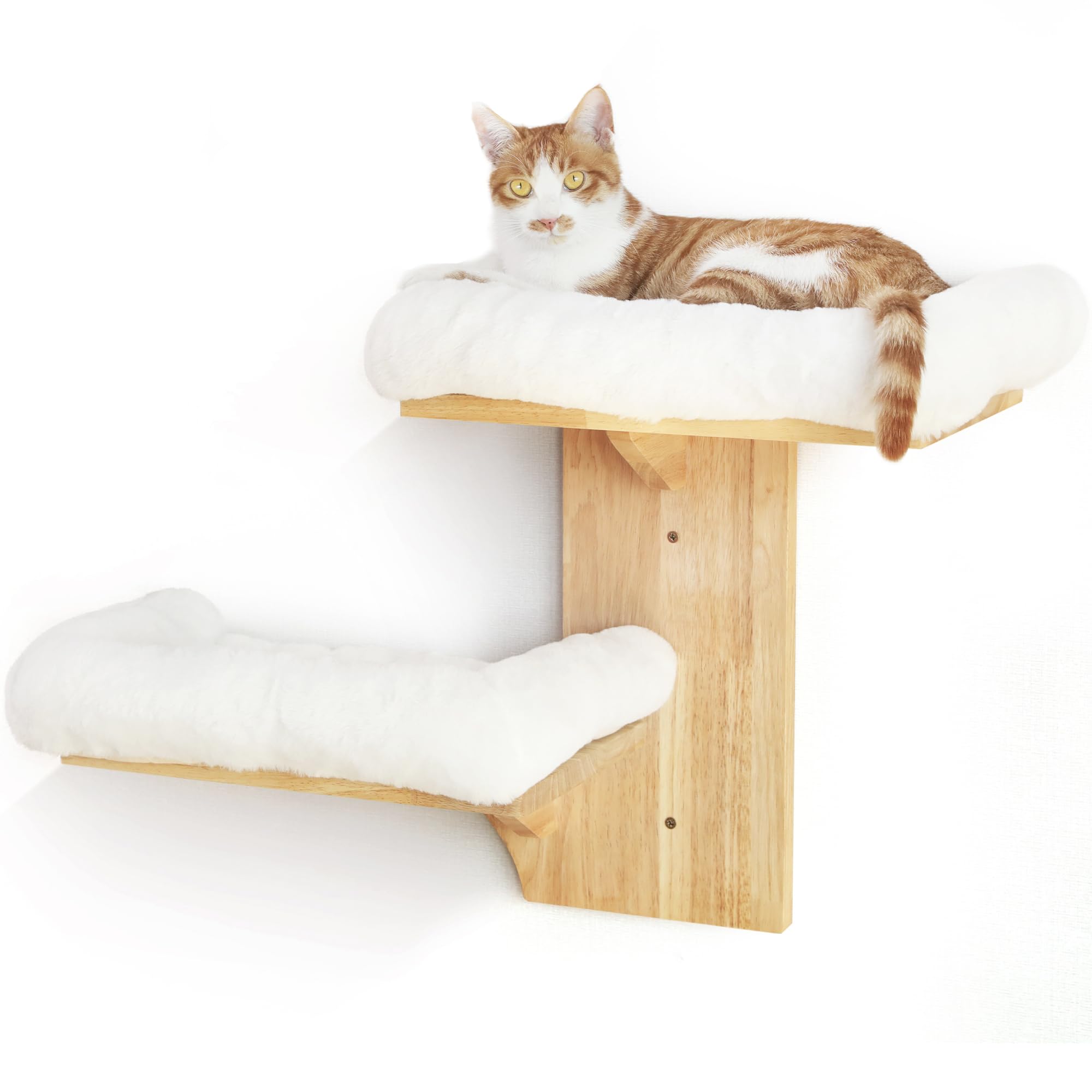 FUKUMARU — Repisas de Pared para Gatos, Plataformas Flotantes de Madera con Forma de Árbol para Trepar, Jugar y Descansar
