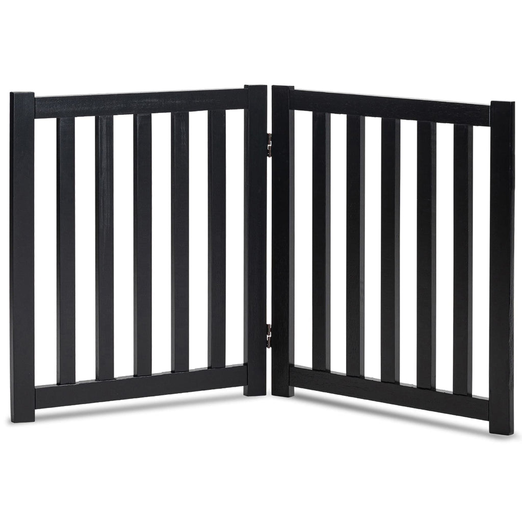 LZRS — Reja de Madera de Roble Plegable Independiente para Mascotas, Puerta de Seguridad Interior para Perros