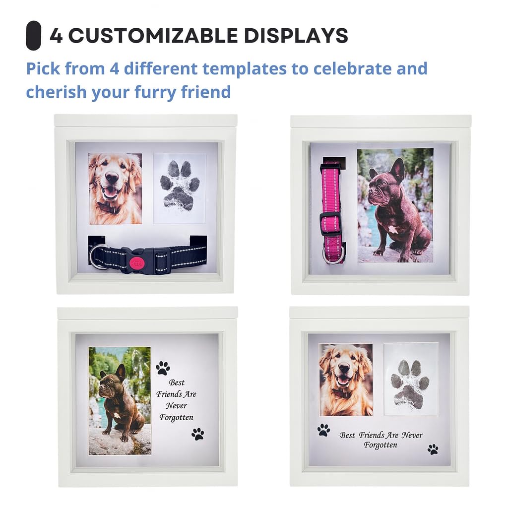 OtterPets — Urna Memorial para Cenizas de Mascotas con 4 Tipos de Exhibición, Kit de Huella y Bolsa de Franela para Perros y Gatos