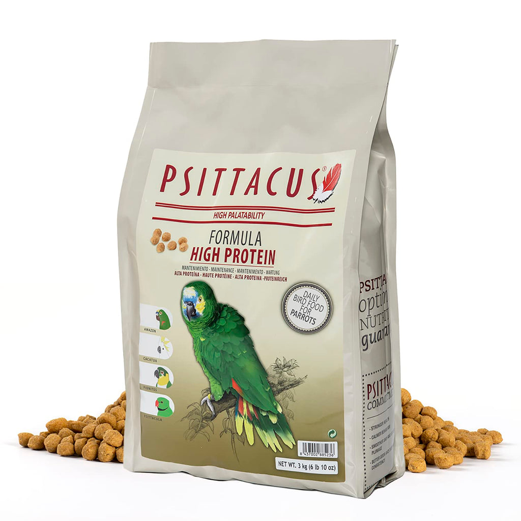 Psittacus High Protein — Dieta Completa en Pellets para Amazonas, Cacatúas y Cotorras de Collar