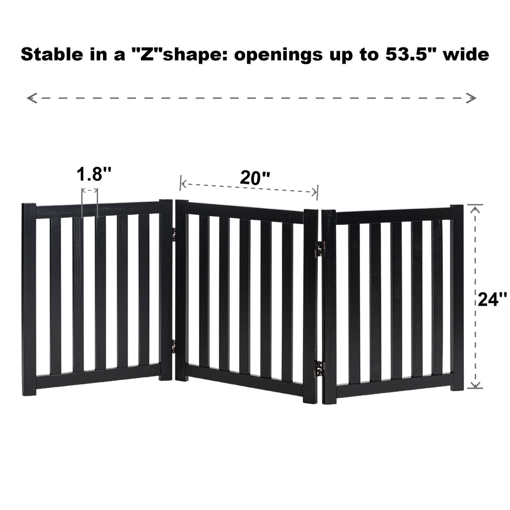 LZRS — Reja de Madera de Roble Plegable Independiente para Mascotas, Puerta de Seguridad Interior para Perros