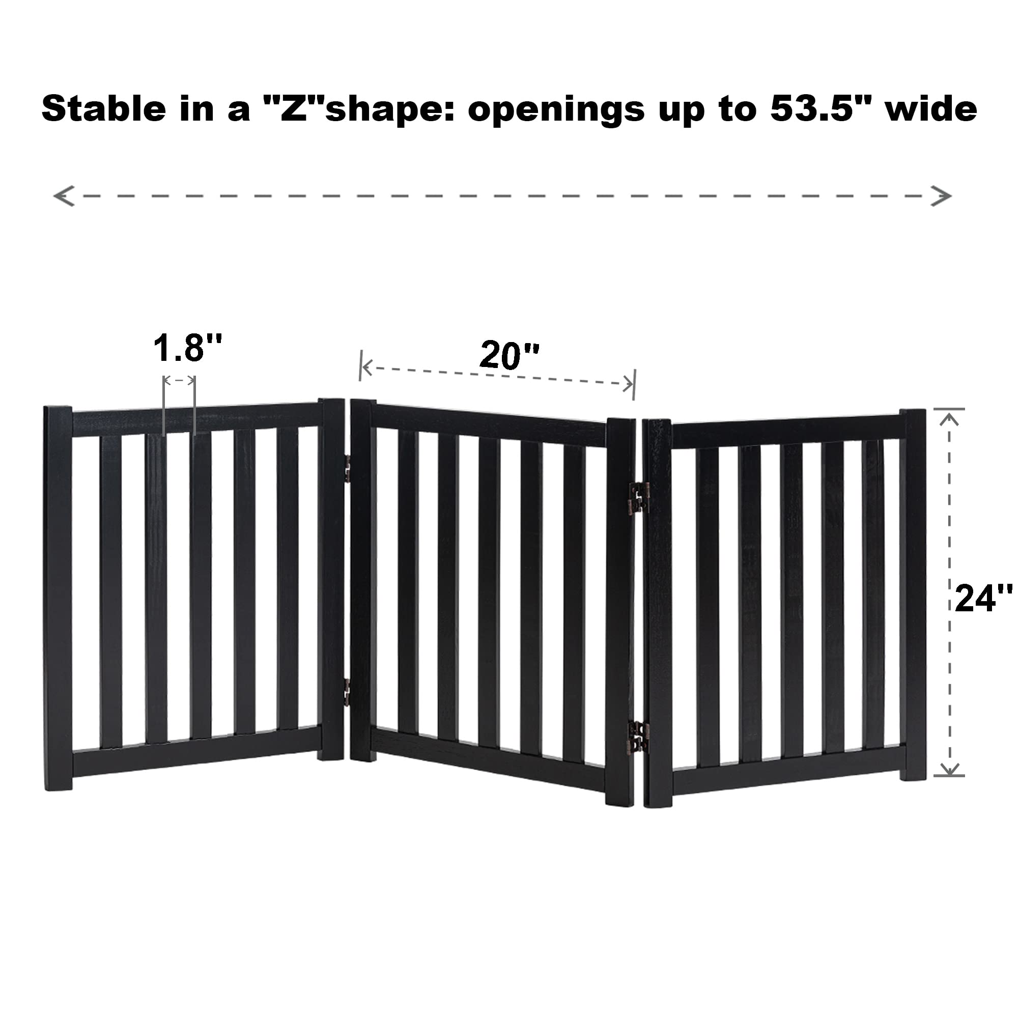 LZRS — Reja de Madera de Roble Plegable Independiente para Mascotas, Puerta de Seguridad Interior para Perros
