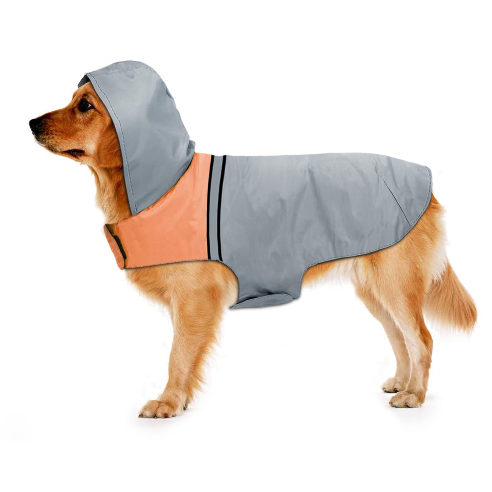 Impermeable para Perro con Tiras Reflectantes y Capucha