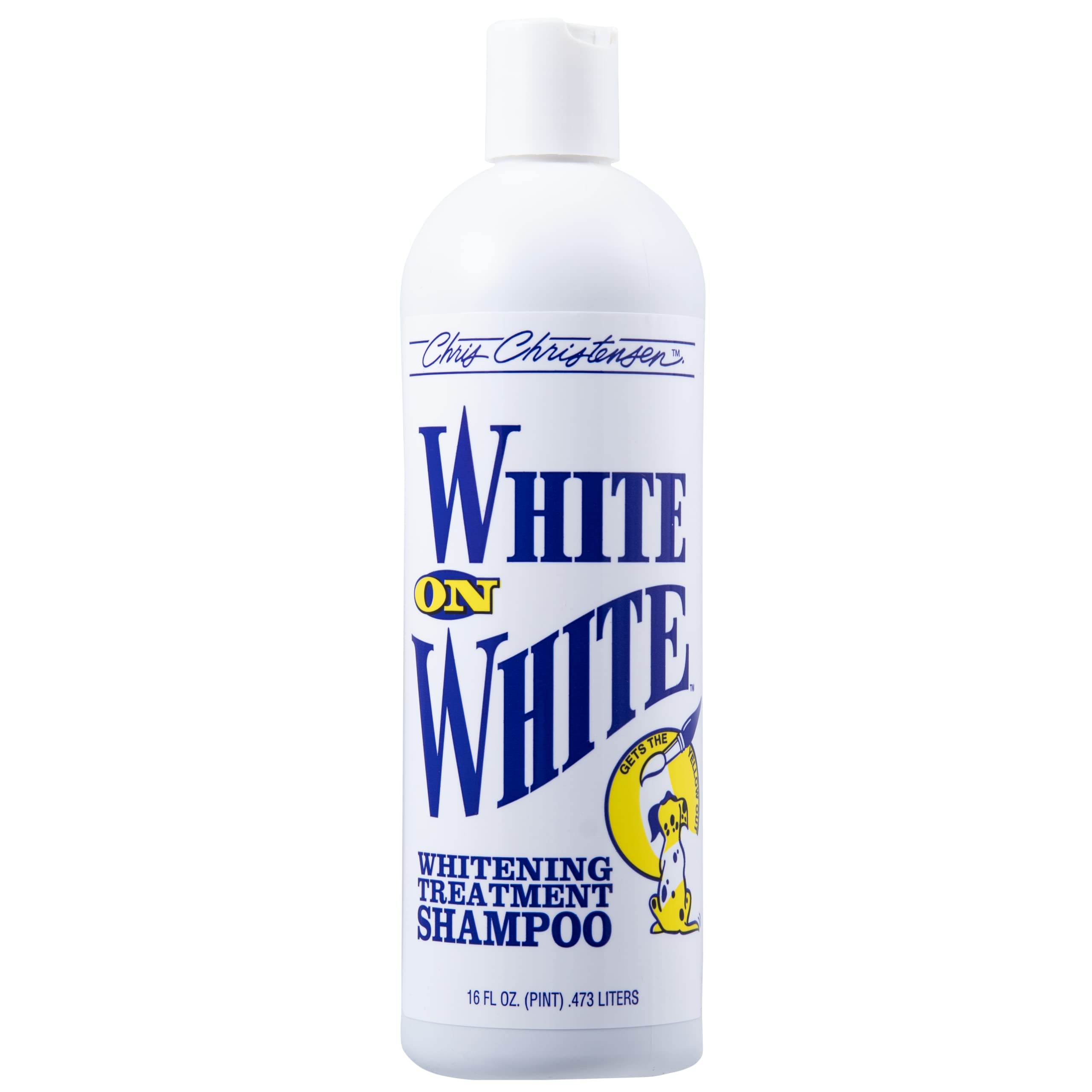 Chris Christensen White on White — Shampoo Blanqueador y Tratamiento Óptico Intensificador para Perros