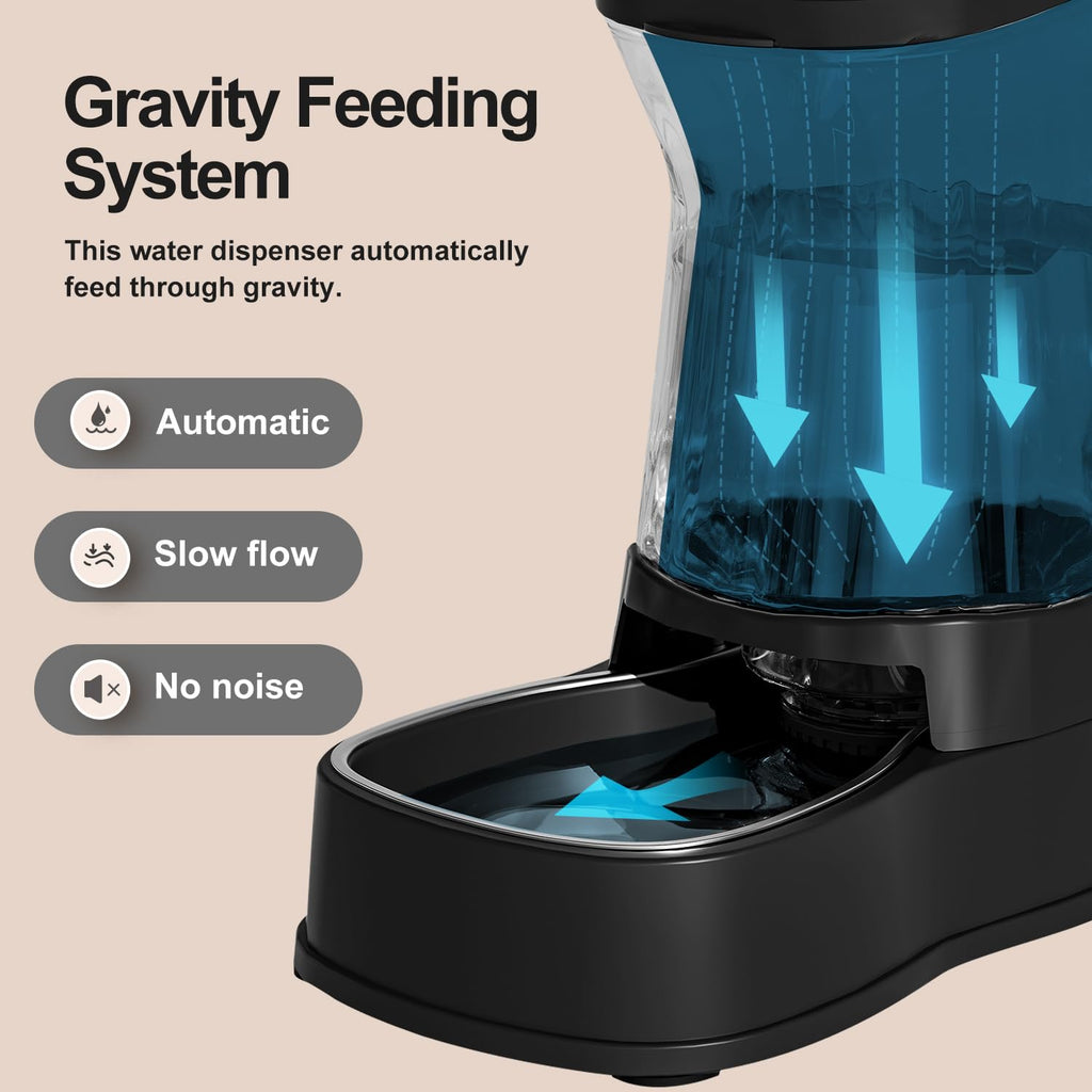 Gardner Pet — Bebedero Automático por Gravedad con Tazón de Acero Inoxidable para Perros y Gatos