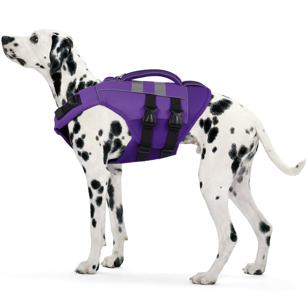 Kuoser — Chaleco Salvavidas Ajustable con Asa de Rescate y Reflectores para Perro