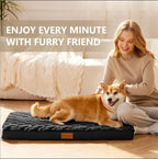 Patas Lague — Cama Ortopédica con Espuma Egg Crate, Funda Lavable y Base Antideslizante para Perro
