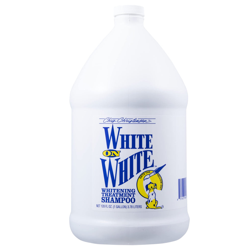 Chris Christensen White on White — Shampoo Blanqueador y Tratamiento Óptico Intensificador para Perros