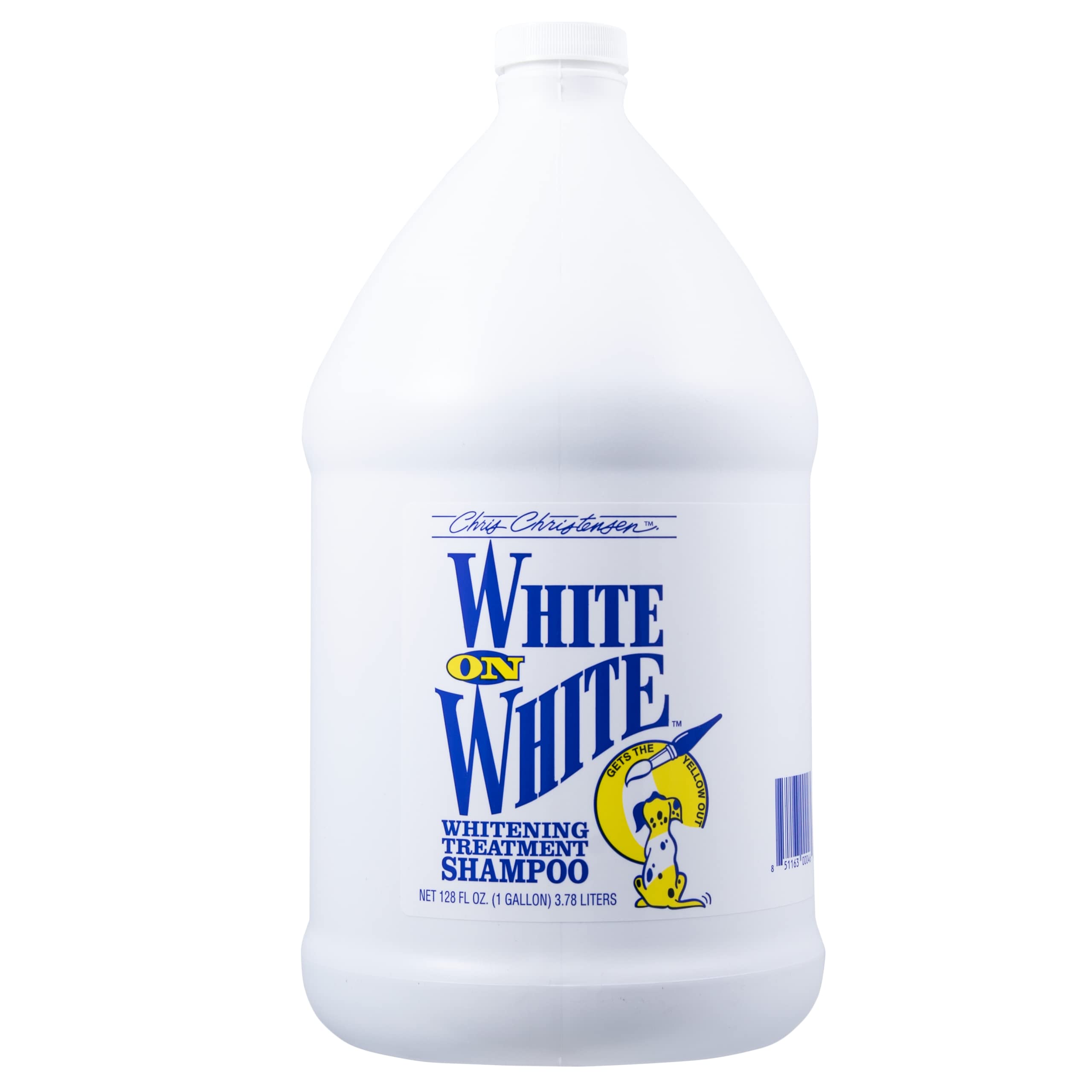 Chris Christensen White on White — Shampoo Blanqueador y Tratamiento Óptico Intensificador para Perros