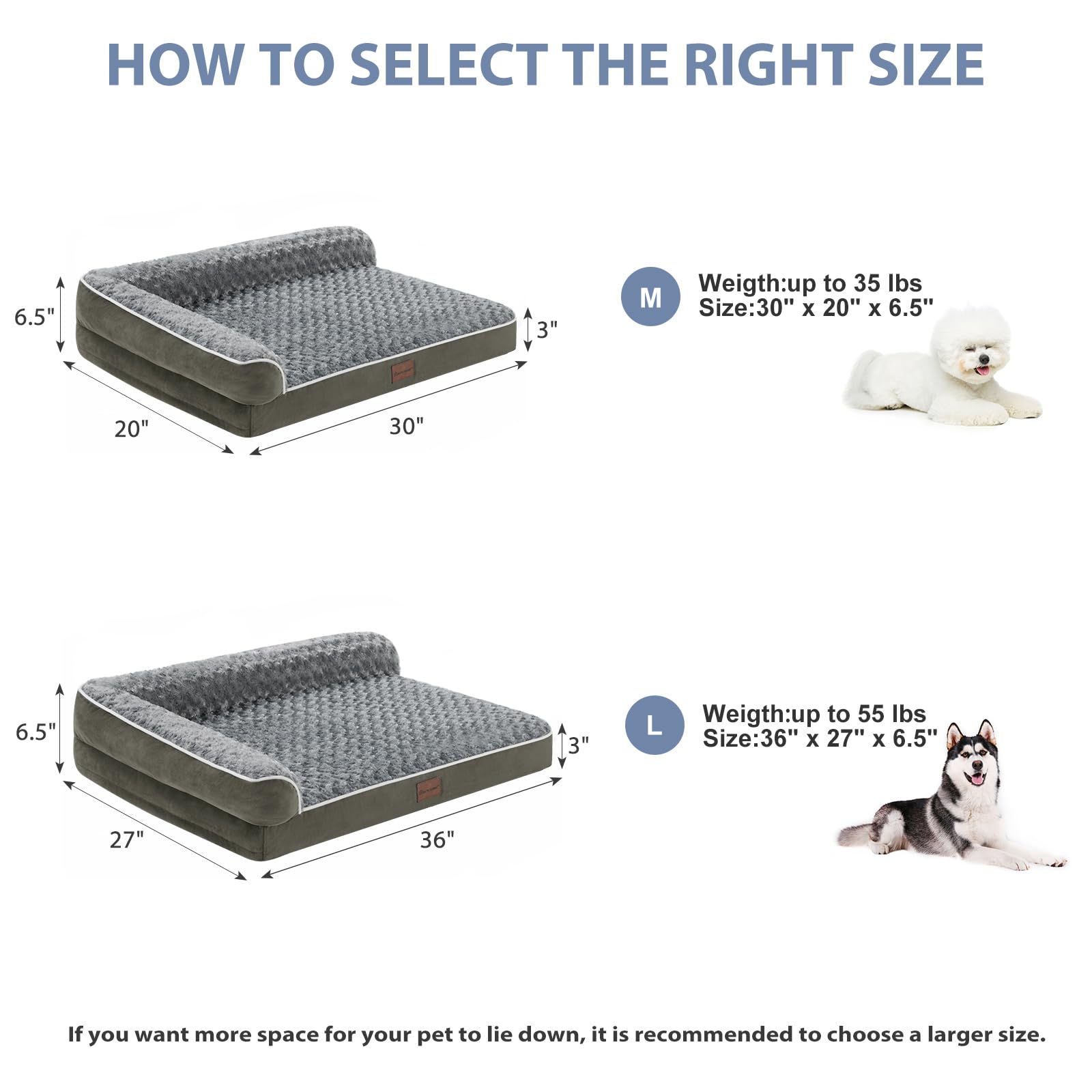 BFPETHOME — Cama Ortopédica Impermeable Estilo Sofá con Cubierta Lavable y Base Antiderrapante para Perros