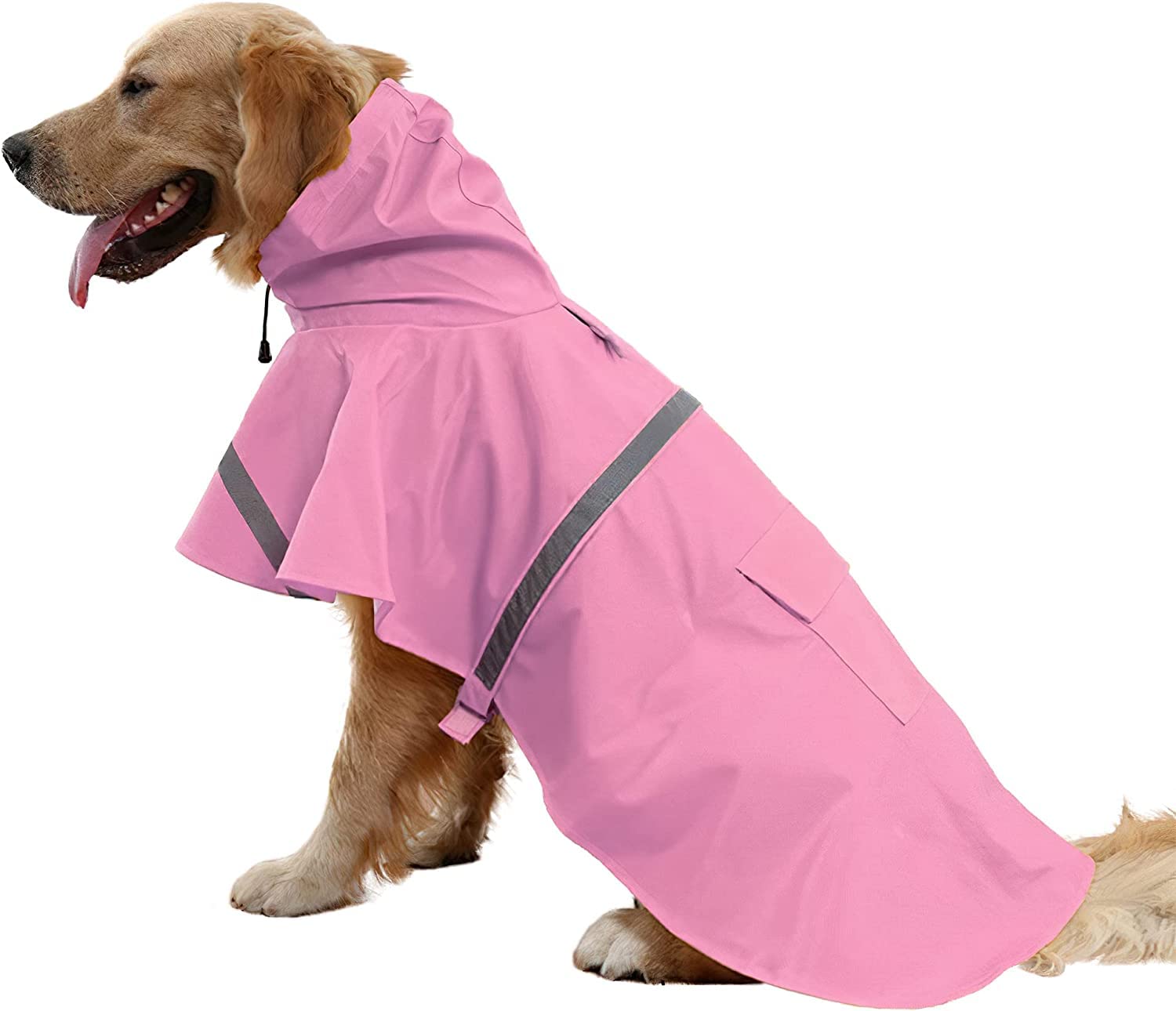 Mikayoo — Impermeable con Capucha y Tira Reflectante para Perro, Ligero y Ajustable