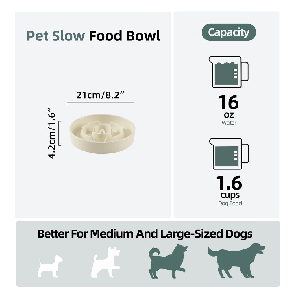 Havniva — Tazón Comedero Lento de Cerámica para Mascotas — Alimentación Pausada y Saludable para Perros y Gatos