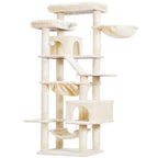 Heybly Torre para Gatos Grandes — Árbol Multinivel con Perchas Anchas, Cueva y Tablero Rascador para Gatos de hasta 9 kg
