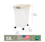 IRIS USA WeatherPro — Contenedor Hermético para Almacenamiento de Alimento con Ruedas para Perros, Gatos y Aves