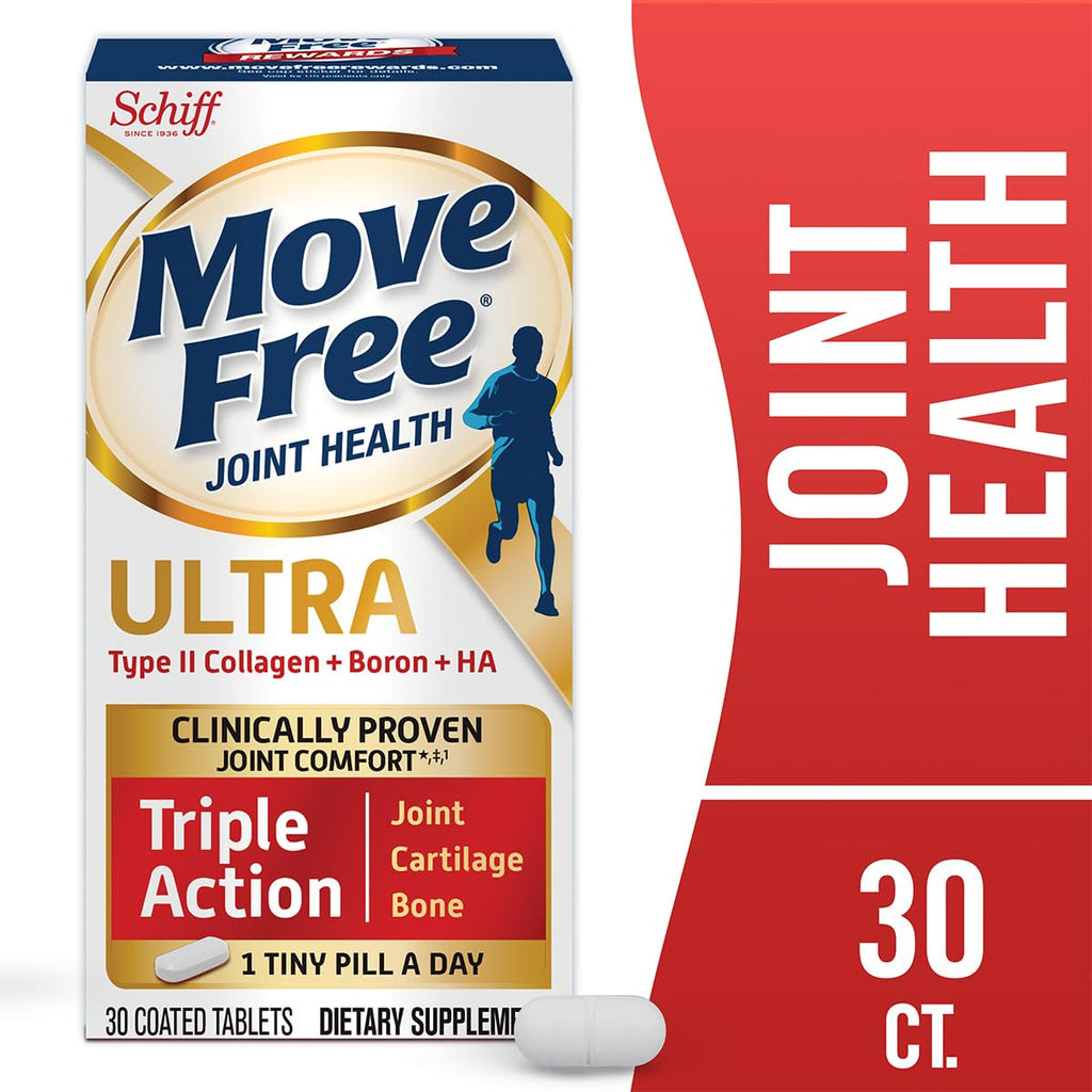 Move Free Ultra Triple Acción — Suplemento de Colágeno Tipo II para Soporte de Articulaciones, Cartílago y Huesos en Perros