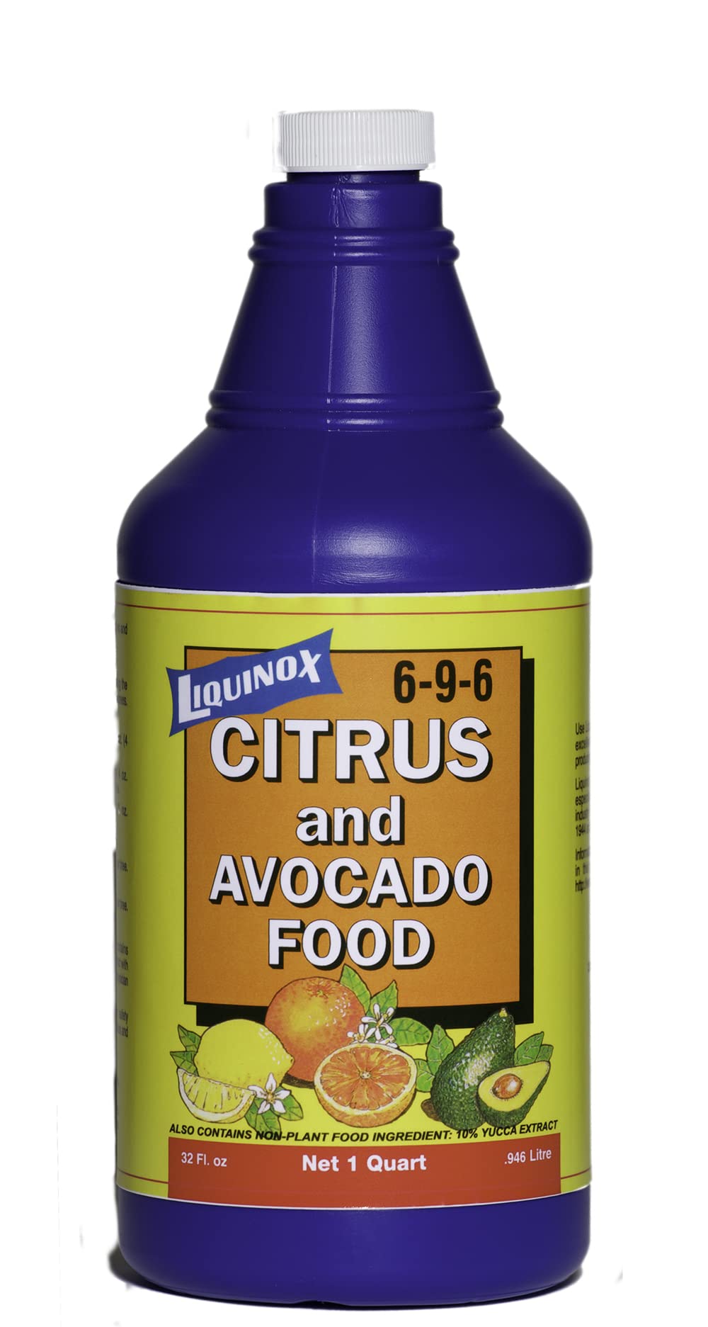 Liquinox Alimento para Cítricos y Aguacate 6-9-6 — Fertilizante Líquido de 32 oz para Plantas Frutales