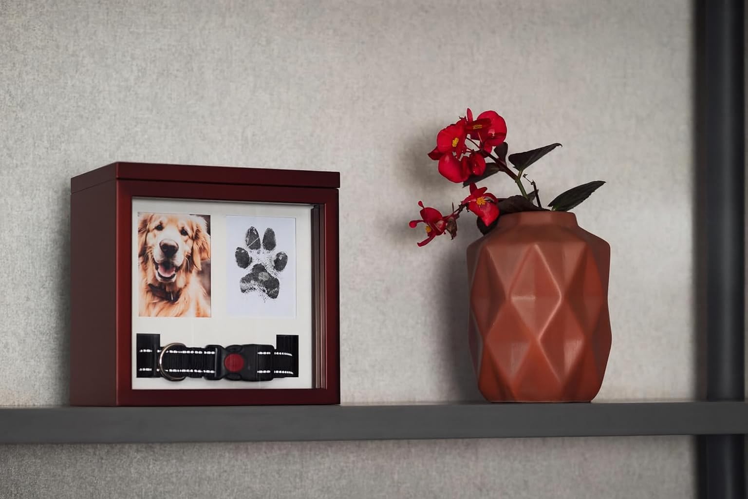 OtterPets — Urna Memorial para Cenizas de Mascotas con 4 Tipos de Exhibición, Kit de Huella y Bolsa de Franela para Perros y Gatos