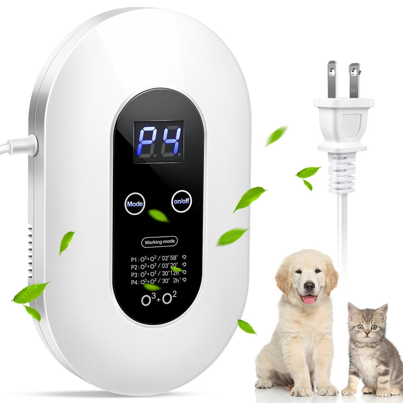 Eliminador de Olores con Ozono — Purificador de Aire de Enchufe con Ionizador para Mascotas, Baño, Cocina y Hogar